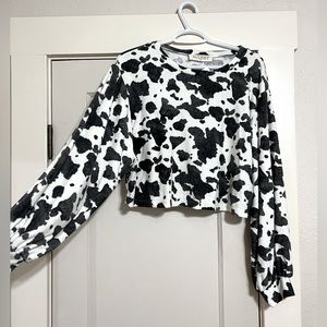Audrey 3 + 1 Cow Print Top